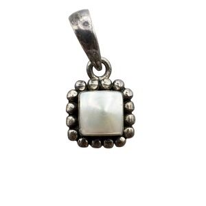 Silpada Sterling Silver 925 Mother Of Pearl Beaded Square Pendant Charm